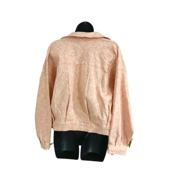 INC orange cheetah print bomber style denim jacket size XL brand new - Picture 9 of 10